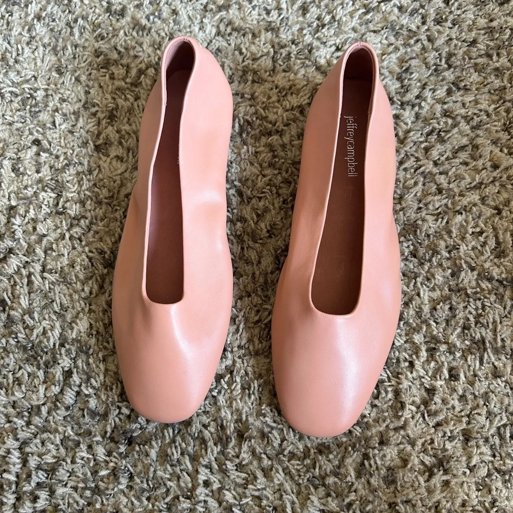 Jeffrey Campbell Dusty Pink Leather Slip-On Flats